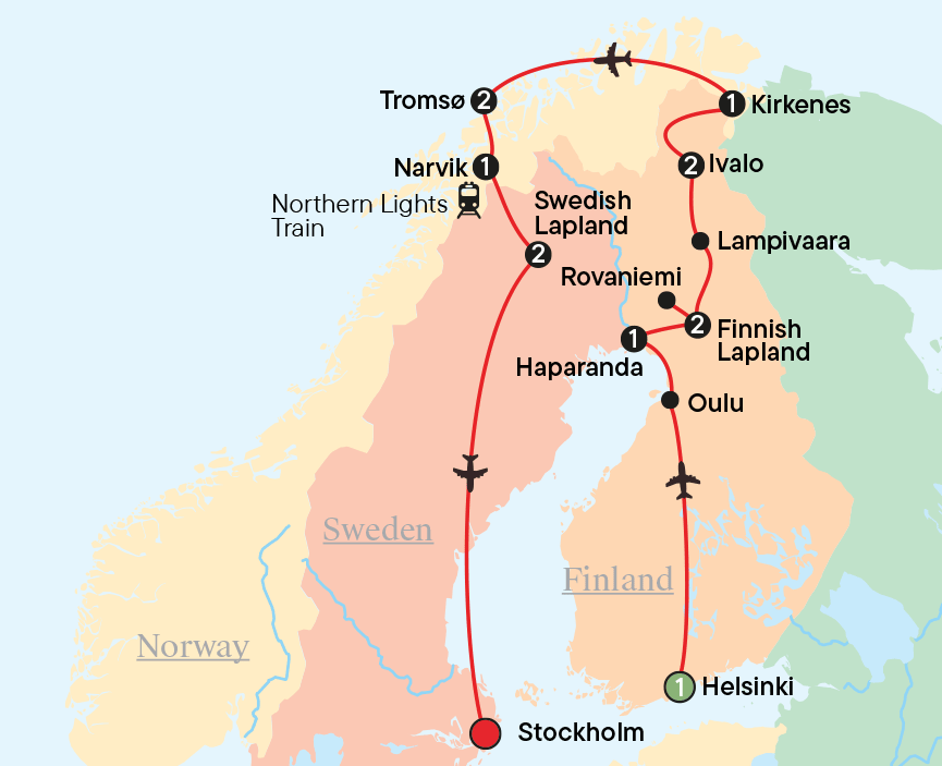 Map - Winter in Scandinavia